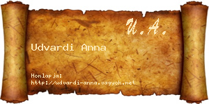 Udvardi Anna névjegykártya